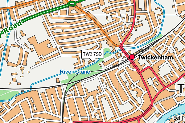 TW2 7SD map - OS VectorMap District (Ordnance Survey)