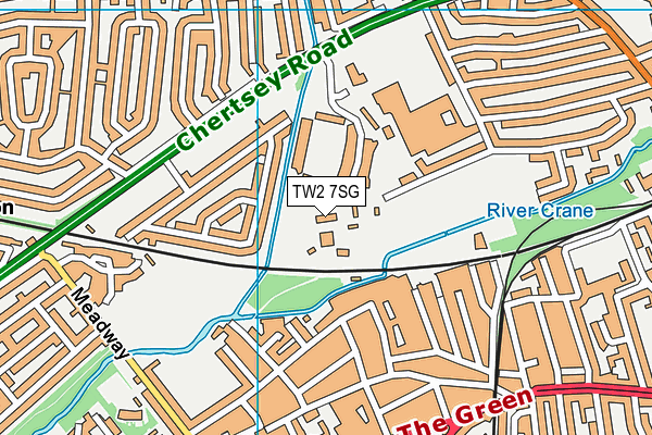 TW2 7SG map - OS VectorMap District (Ordnance Survey)