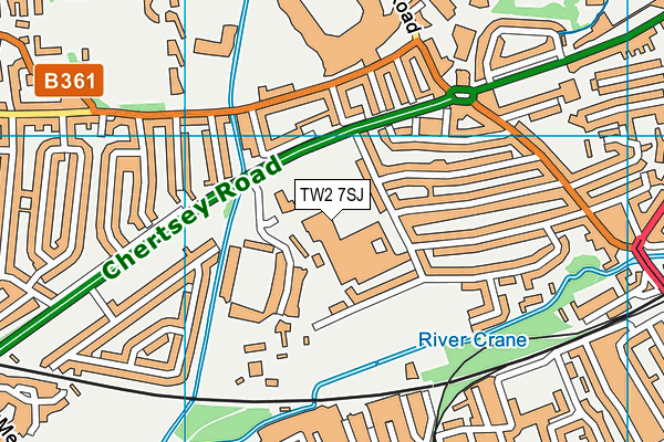 TW2 7SJ map - OS VectorMap District (Ordnance Survey)