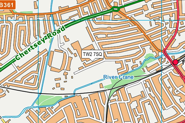 TW2 7SQ map - OS VectorMap District (Ordnance Survey)