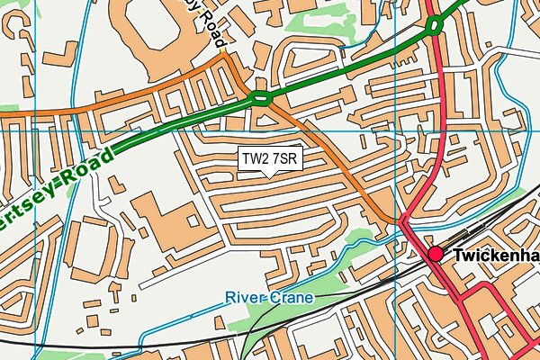TW2 7SR map - OS VectorMap District (Ordnance Survey)