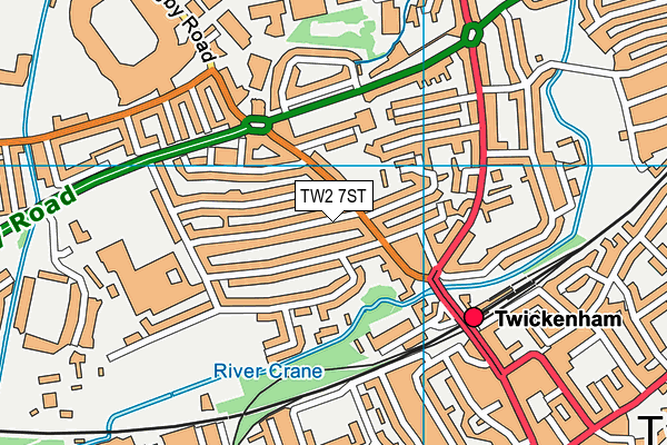 TW2 7ST map - OS VectorMap District (Ordnance Survey)