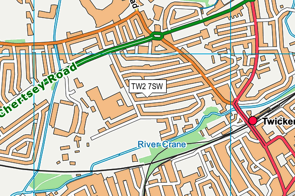 TW2 7SW map - OS VectorMap District (Ordnance Survey)
