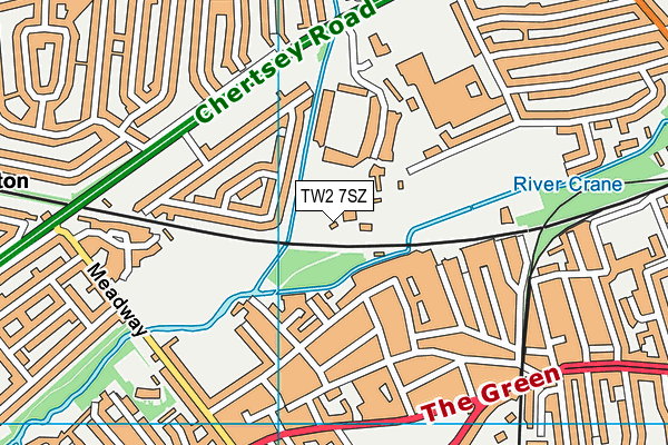 TW2 7SZ map - OS VectorMap District (Ordnance Survey)