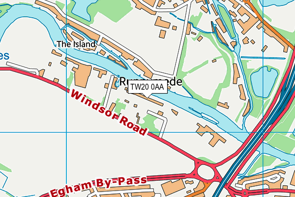 TW20 0AA map - OS VectorMap District (Ordnance Survey)