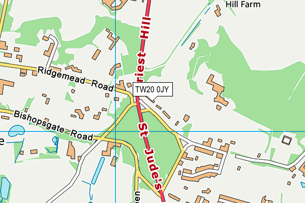 TW20 0JY map - OS VectorMap District (Ordnance Survey)