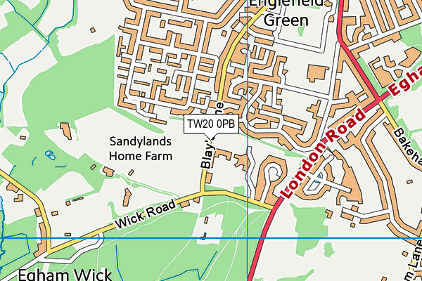 TW20 0PB map - OS VectorMap District (Ordnance Survey)
