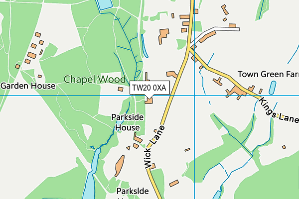 TW20 0XA map - OS VectorMap District (Ordnance Survey)