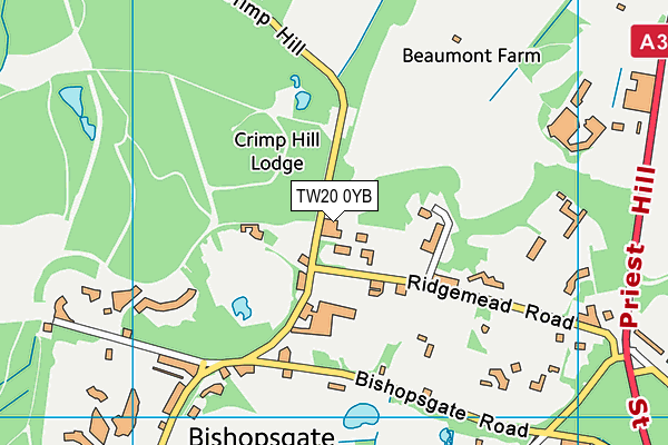 TW20 0YB map - OS VectorMap District (Ordnance Survey)