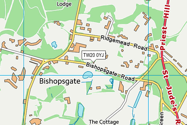 Bishopsgate School map (TW20 0YJ) - OS VectorMap District (Ordnance Survey)