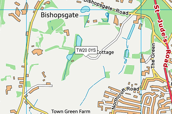 TW20 0YS map - OS VectorMap District (Ordnance Survey)