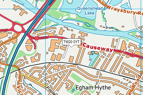 TW20 0YT map - OS VectorMap District (Ordnance Survey)