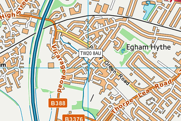TW20 8AU map - OS VectorMap District (Ordnance Survey)