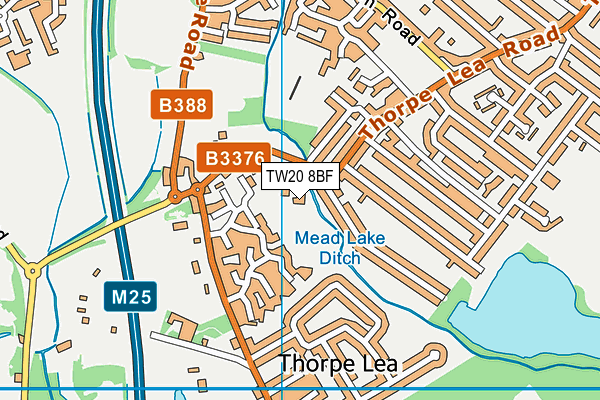 TW20 8BF map - OS VectorMap District (Ordnance Survey)