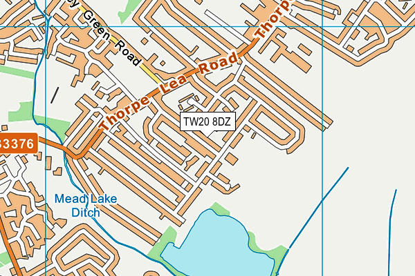 TW20 8DZ map - OS VectorMap District (Ordnance Survey)