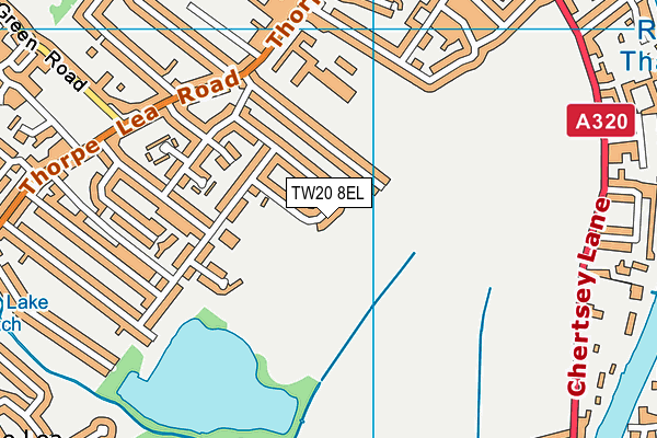 Bishops Way Recreation Ground map (TW20 8EL) - OS VectorMap District (Ordnance Survey)