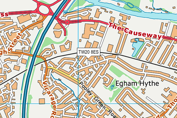 TW20 8ES map - OS VectorMap District (Ordnance Survey)