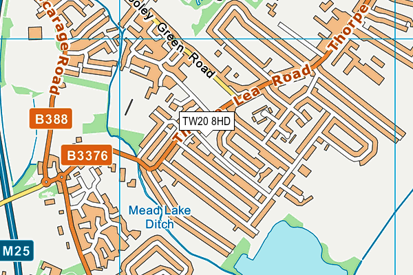 TW20 8HD map - OS VectorMap District (Ordnance Survey)
