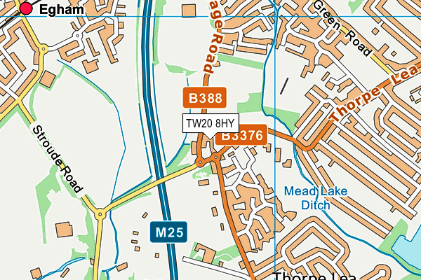 TW20 8HY map - OS VectorMap District (Ordnance Survey)