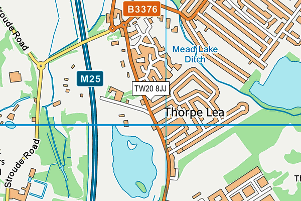 TW20 8JJ map - OS VectorMap District (Ordnance Survey)