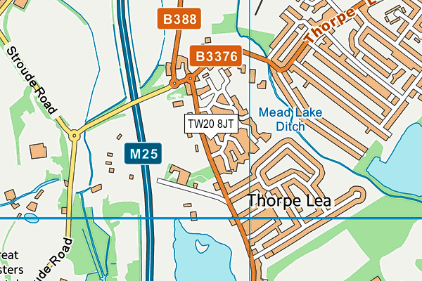 TW20 8JT map - OS VectorMap District (Ordnance Survey)