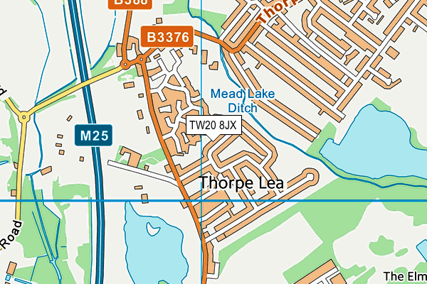 TW20 8JX map - OS VectorMap District (Ordnance Survey)
