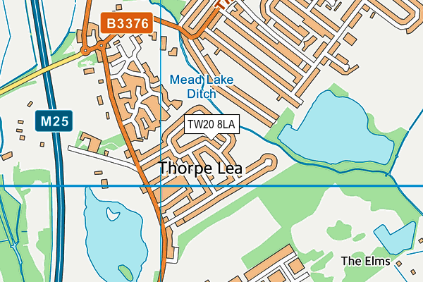 TW20 8LA map - OS VectorMap District (Ordnance Survey)