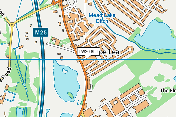 TW20 8LJ map - OS VectorMap District (Ordnance Survey)