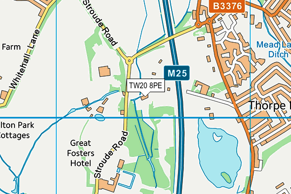 TW20 8PE map - OS VectorMap District (Ordnance Survey)