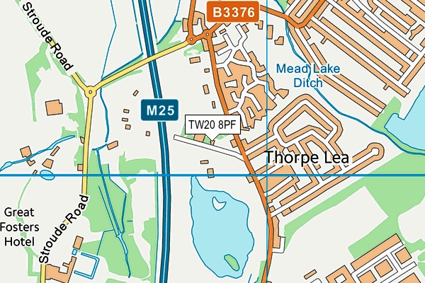 TW20 8PF map - OS VectorMap District (Ordnance Survey)