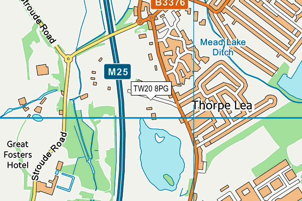 TW20 8PG map - OS VectorMap District (Ordnance Survey)