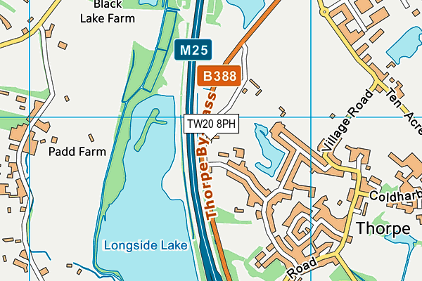 TW20 8PH map - OS VectorMap District (Ordnance Survey)