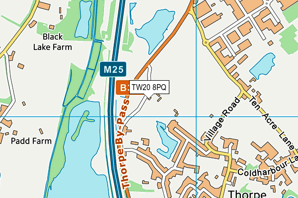 TW20 8PQ map - OS VectorMap District (Ordnance Survey)