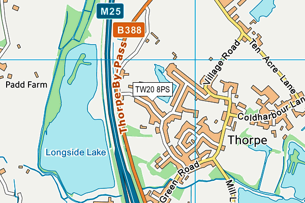 TW20 8PS map - OS VectorMap District (Ordnance Survey)