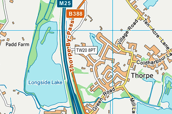 TW20 8PT map - OS VectorMap District (Ordnance Survey)