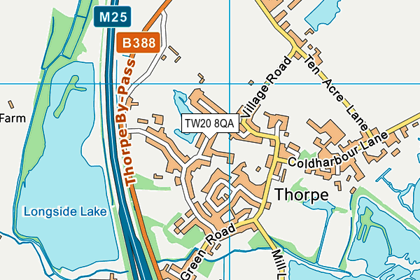 TW20 8QA map - OS VectorMap District (Ordnance Survey)