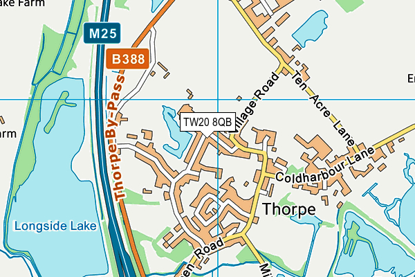 TW20 8QB map - OS VectorMap District (Ordnance Survey)