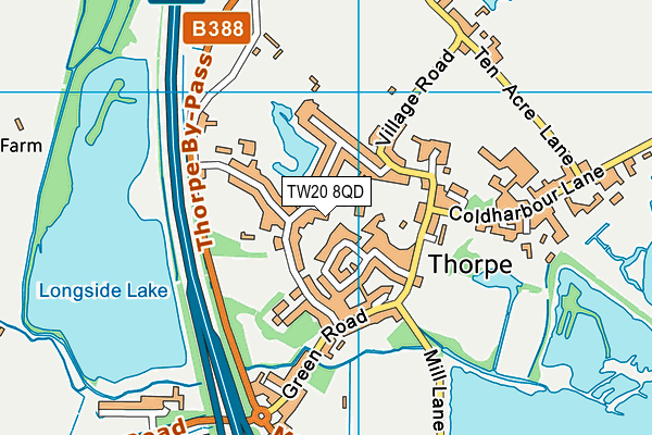 Thorpe CofE Aided Primary School map (TW20 8QD) - OS VectorMap District (Ordnance Survey)