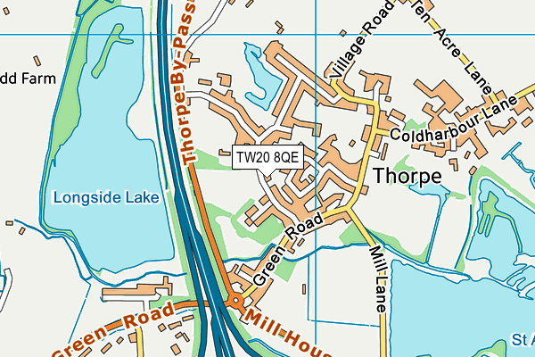 TW20 8QE map - OS VectorMap District (Ordnance Survey)