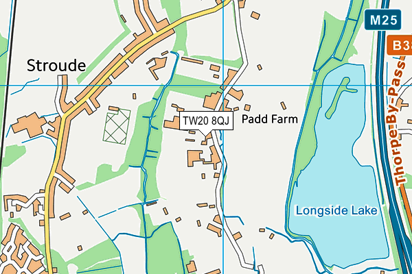 TW20 8QJ map - OS VectorMap District (Ordnance Survey)