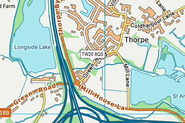 TW20 8QS map - OS VectorMap District (Ordnance Survey)