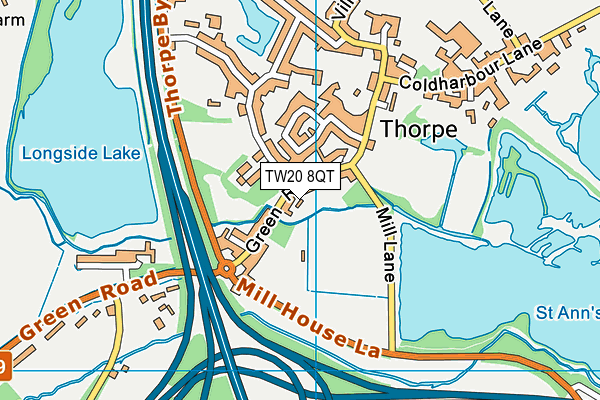 TW20 8QT map - OS VectorMap District (Ordnance Survey)