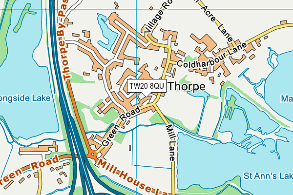 TW20 8QU map - OS VectorMap District (Ordnance Survey)