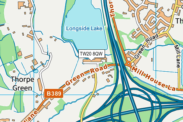 Thorpe Green map (TW20 8QW) - OS VectorMap District (Ordnance Survey)