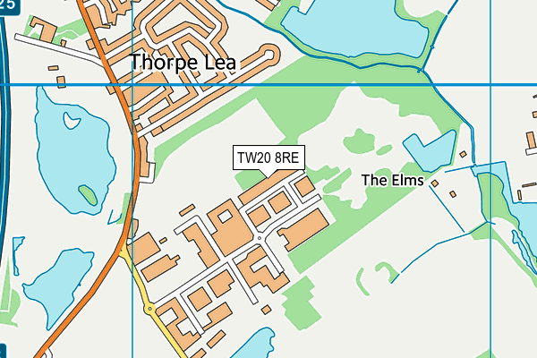 TW20 8RE map - OS VectorMap District (Ordnance Survey)