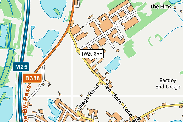 TW20 8RF map - OS VectorMap District (Ordnance Survey)