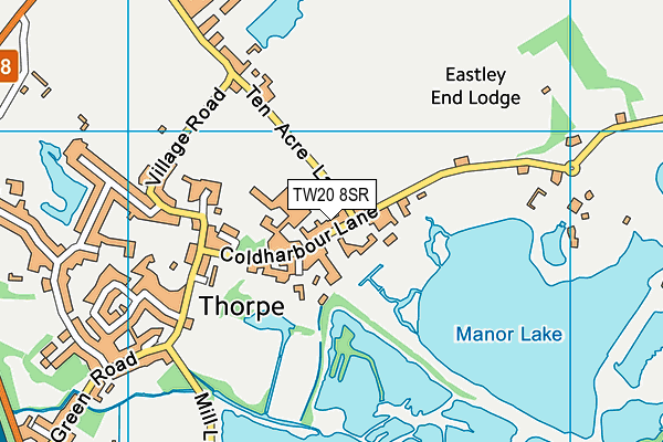 TW20 8SR map - OS VectorMap District (Ordnance Survey)