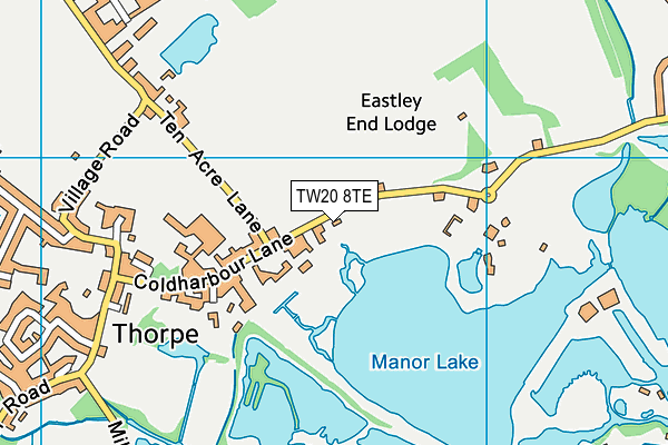 TW20 8TE map - OS VectorMap District (Ordnance Survey)