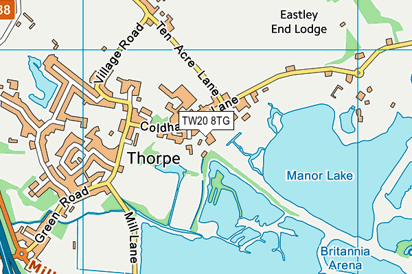 TW20 8TG map - OS VectorMap District (Ordnance Survey)