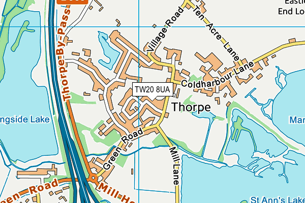 TW20 8UA map - OS VectorMap District (Ordnance Survey)